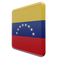 Venezuela Rechtsaf visie 3d getextureerde glanzend plein vlag png