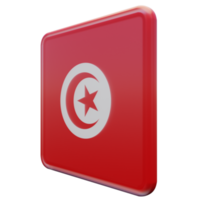 tunisia giusto Visualizza 3d strutturato lucido piazza bandiera png