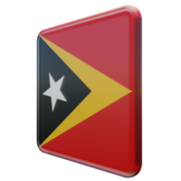 East Timor Right View 3d textured glossy square flag png