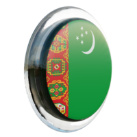 Turquemenistão vista esquerda 3d bandeira de círculo brilhante texturizado png