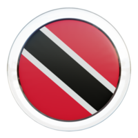 Trinidad and Tobago 3d textured glossy circle flag png