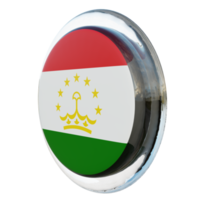 Tadzjikistan Rechtsaf visie 3d getextureerde glanzend cirkel vlag png