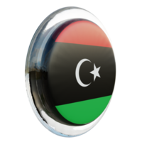 Libya Left View 3d textured glossy circle flag png