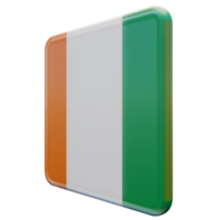 Ivory Coast Right View 3d textured glossy square flag png