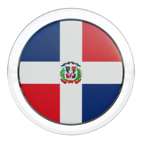 Dominican Republic 3d textured glossy circle flag png