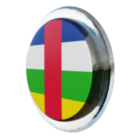 république centrafricaine vue droite drapeau de cercle brillant texturé 3d png