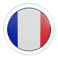 France 3d textured glossy circle flag png