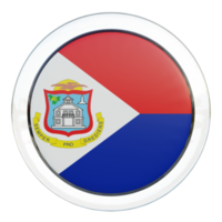 bandeira de círculo brilhante texturizado 3d de sint maarten png