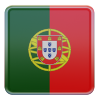 Portugal 3d textured glossy square flag png