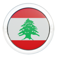 bandera de círculo brillante con textura 3d de líbano png