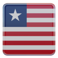 Liberia 3d texturerad glansig fyrkant flagga png