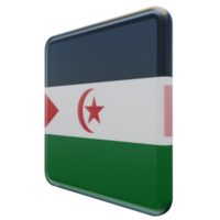 sahrawi arabische demokratische republik rechte ansicht 3d texturierte glänzende quadratische flagge png