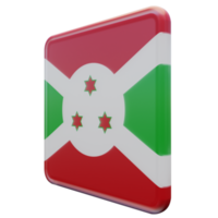 Burundi Rechtsaf visie 3d getextureerde glanzend plein vlag png