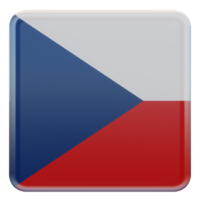 Czech Republic 3d textured glossy square flag png