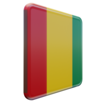 Guinea Left View 3d textured glossy square flag png