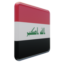 iraque vista esquerda 3d bandeira quadrada brilhante texturizada