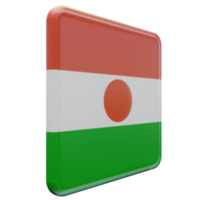 niger linke ansicht 3d texturierte glänzende quadratische flagge png