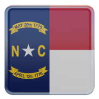 North Carolina 3d textured glossy square flag png