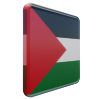 Palestina links visie 3d getextureerde glanzend plein vlag png