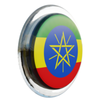 Ethiopia Left View 3d textured glossy circle flag png