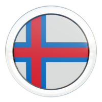 Faeröer eilanden 3d getextureerde glanzend cirkel vlag png