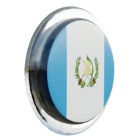 guatemala vista esquerda 3d bandeira de círculo brilhante texturizado png