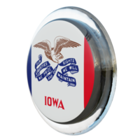 iowa vista direita 3d bandeira de círculo brilhante texturizado png