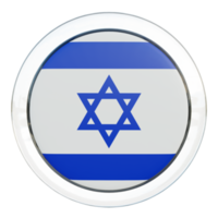israel bandera de círculo brillante con textura 3d png