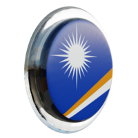 Marshall Islands Left View 3d textured glossy circle flag png