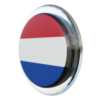 Nederland Rechtsaf visie 3d getextureerde glanzend cirkel vlag