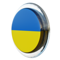 ukraina rätt se 3d texturerad glansig cirkel flagga png