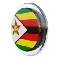 zimbabwe vue droite drapeau de cercle brillant texturé 3d png