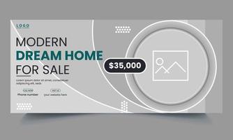 Real estate social media cover design, Real estate Facebook cover design template, Marketing template design vector