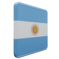 Argentina Left View 3d textured glossy square flag png