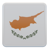 cypern 3d texturerad glansig fyrkant flagga png