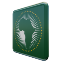 African Union Right View 3d textured glossy square flag png