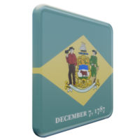 Delaware Left View 3d textured glossy square flag png
