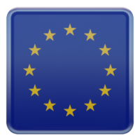 European Union 3d textured glossy square flag png