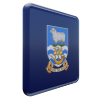 Falkland Islands Left View 3d textured glossy square flag png