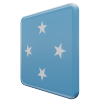estados federados da micronésia vista direita 3d texturizado bandeira quadrada brilhante png