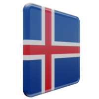 Islande gauche vue drapeau carré brillant texturé 3d png