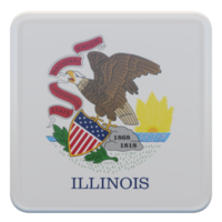 Illinois 3d getextureerde glanzend plein vlag png