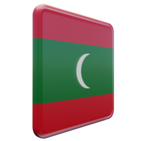 Maldives Left View 3d textured glossy square flag png