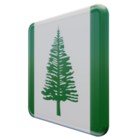 Norfolk Island Right View 3d textured glossy square flag png