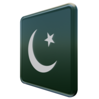 pakistan vue de droite drapeau carré brillant texturé 3d png