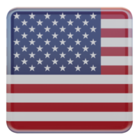 United States 3d textured glossy square flag png