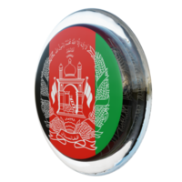 bandera de círculo brillante con textura 3d de vista derecha de afganistán png