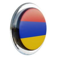 Armenia Left View 3d textured glossy circle flag png