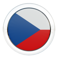 Czech Republic 3d textured glossy circle flag png