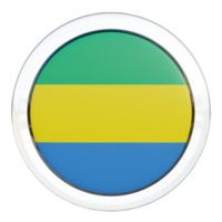 Gabon 3d textured glossy circle flag png